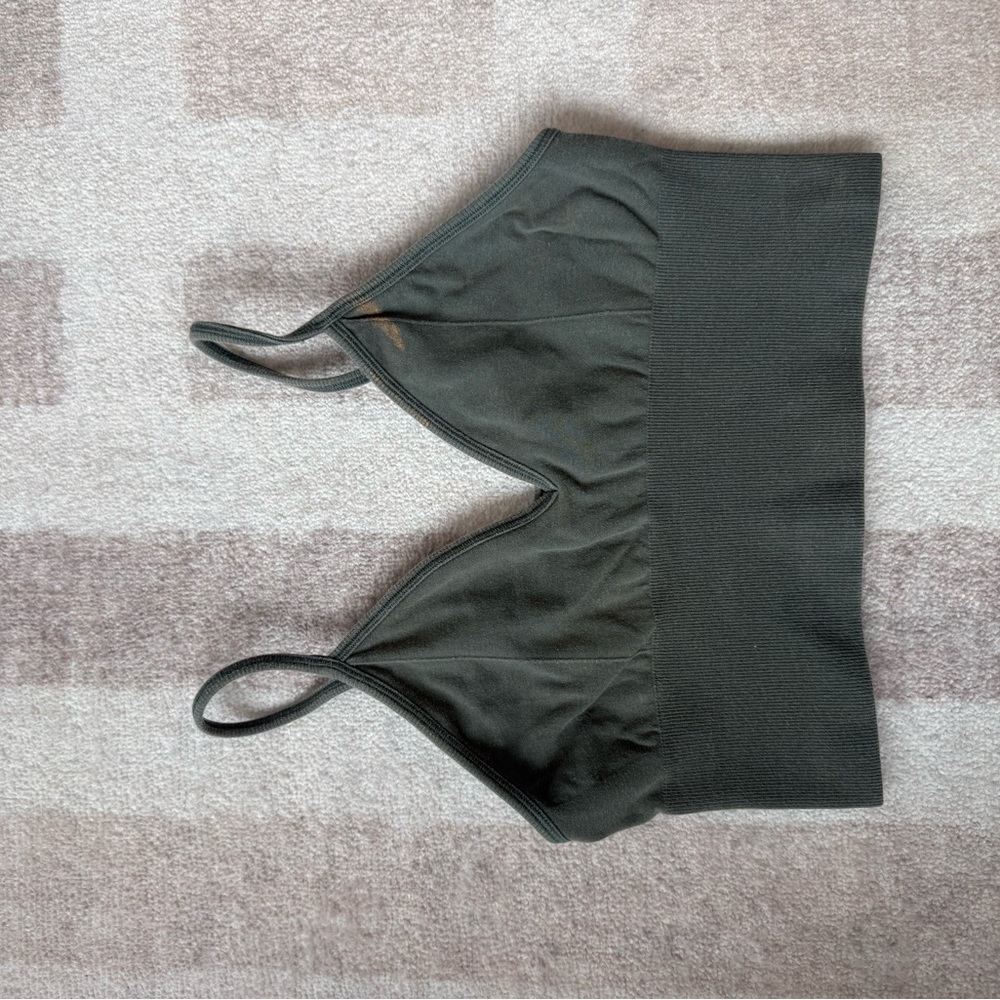 ALO Yoga Olive Green Seamless Bralette